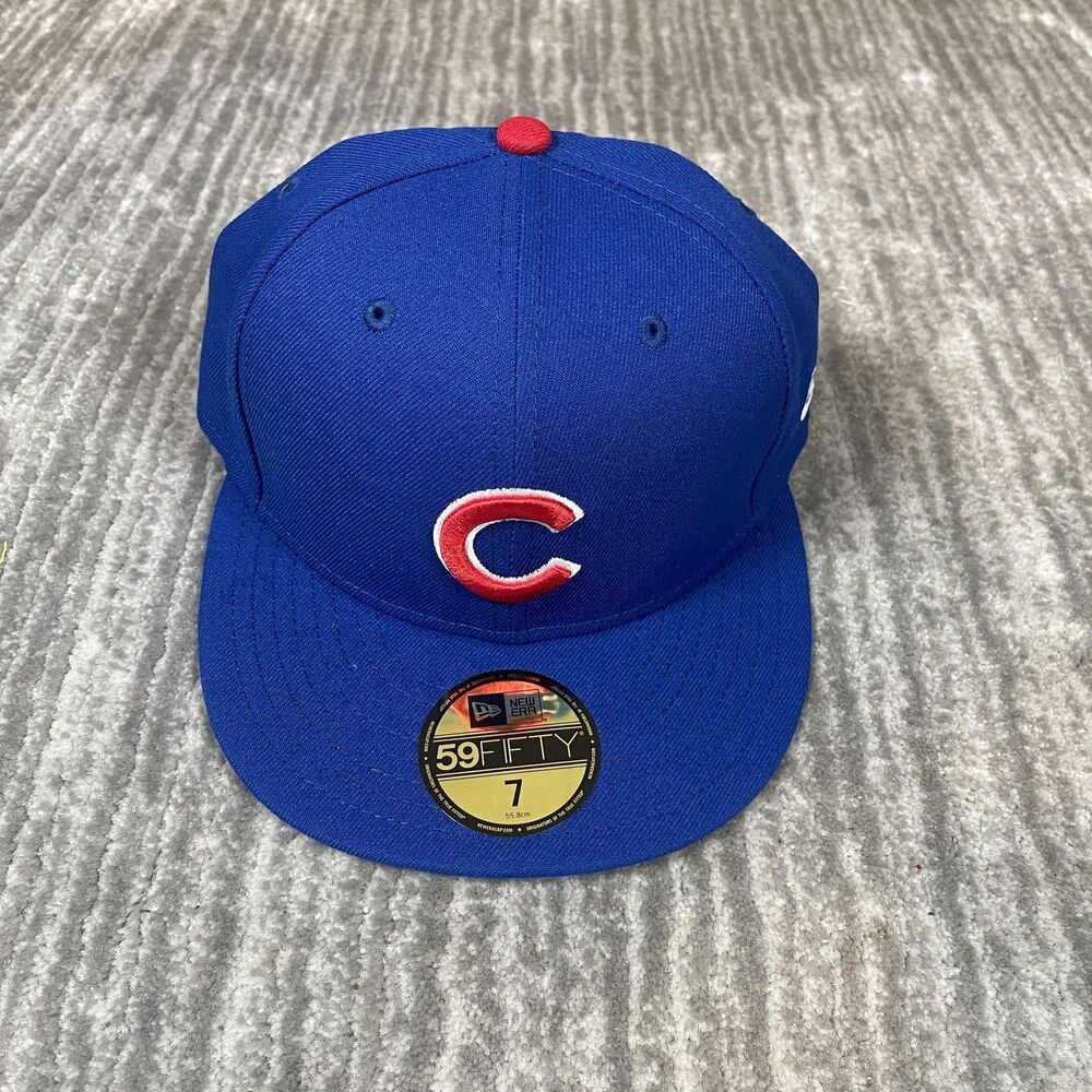 Chicago Cubs Hat Cap Fitted Mens 7 Royal Blue MLB Baseball 59FIFTY New Era